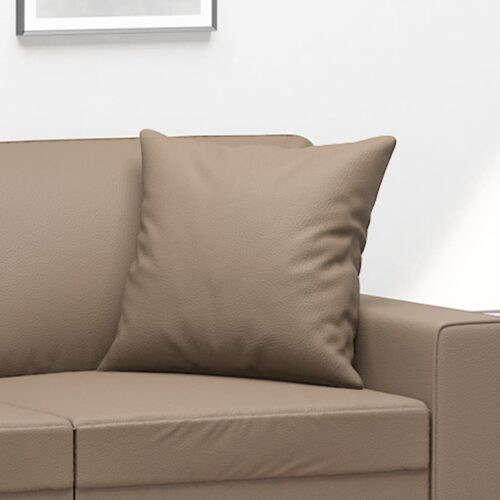 Throw Pillows 2pcs Cappuccino 40x40cm Faux Leather - Image 5