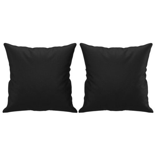 Throw Pillows 2pcs Black 40x40cm Faux Leather