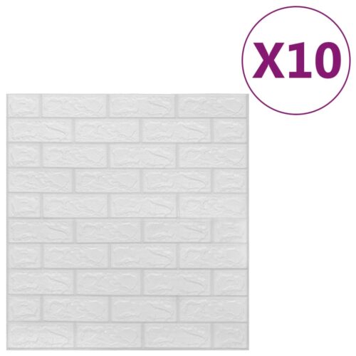 3D Wallpaper Bricks Self-adhesive 10pcs White - Image 2