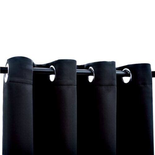 Blackout Curtain with Metal Rings Black 290x245cm - Image 3