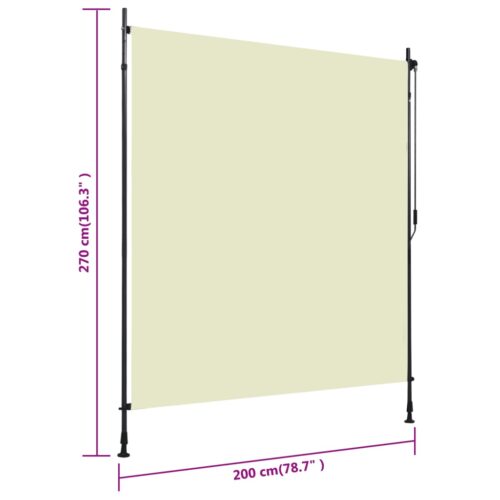 Outdoor Roller Blind 200x270cm Cream - Image 7