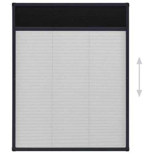 Plisse Insect Screen for Windows Aluminium Anthracite 60x80cm - Image 4