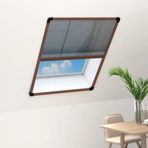 Plisse Insect Screen for Windows Aluminium Brown 80x100cm - Image 8