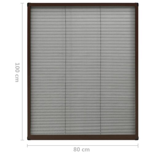 Plisse Insect Screen for Windows Aluminium Brown 80x100cm - Image 7