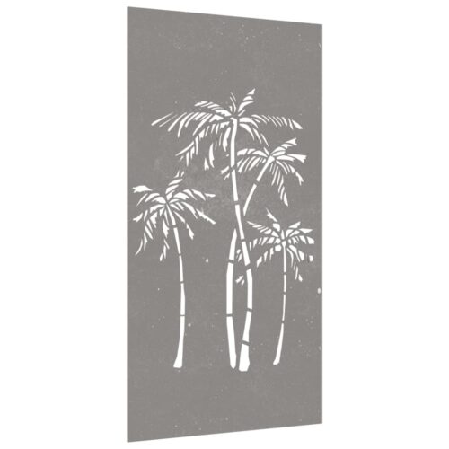 Garden Wall Decoration 105x55cm Corten Steel Palm Tree Design - Image 3