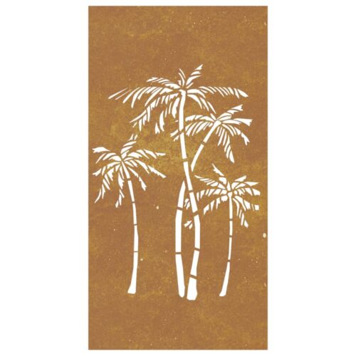 Garden Wall Decoration 105x55cm Corten Steel Palm Tree Design - Image 4