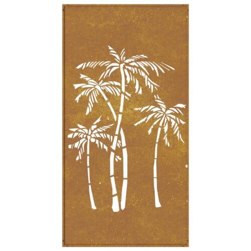 Garden Wall Decoration 105x55cm Corten Steel Palm Tree Design - Image 5