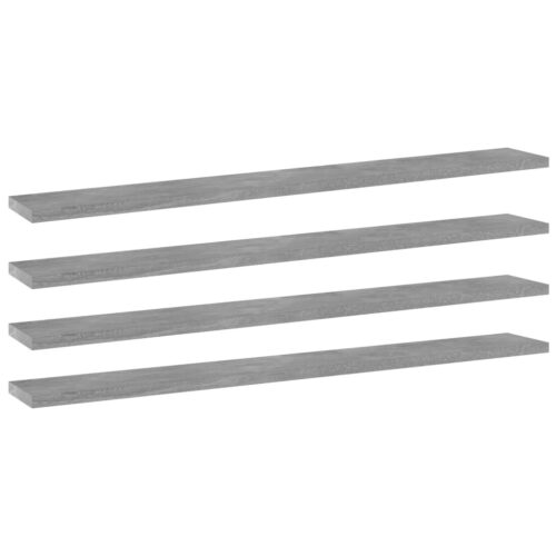 Bookshelf Boards 4pcs Concrete Grey 80x10x1.5cm Engineered Wood
