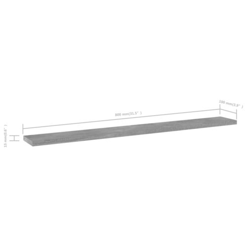 Bookshelf Boards 4pcs Concrete Grey 80x10x1.5cm Engineered Wood - Image 5