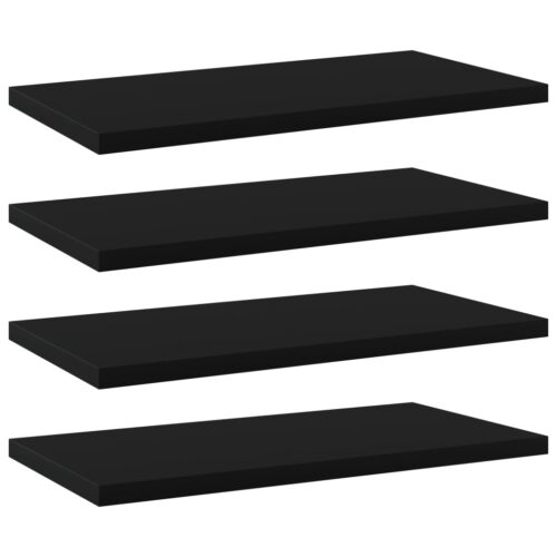 Bookshelf Boards 4pcs Black 40x20x1.5cm Engineered Wood