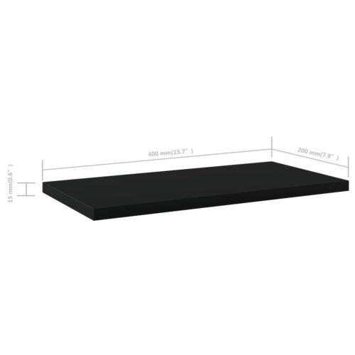Bookshelf Boards 4pcs Black 40x20x1.5cm Engineered Wood - Image 5