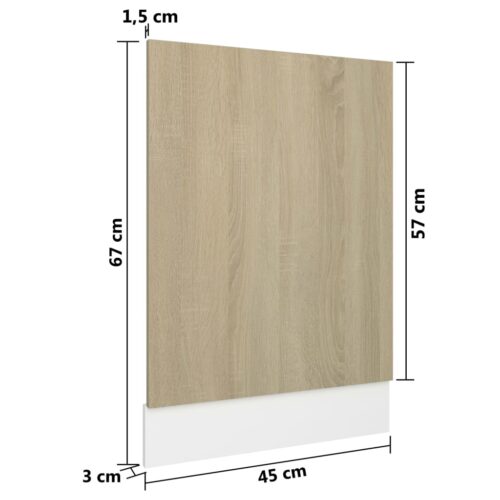 Dishwasher Panel Sonoma Oak 45x3x67cm Engineered Wood - Image 6