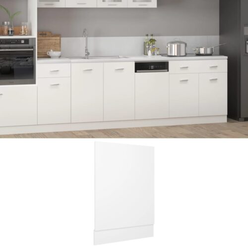 Dishwasher Panel White 45x3x67cm Engineered Wood