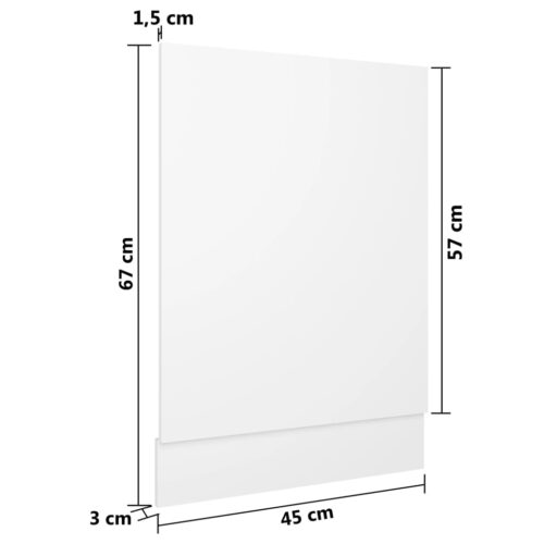 Dishwasher Panel White 45x3x67cm Engineered Wood - Image 6