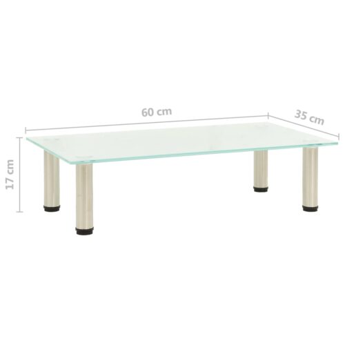TV Stand Frosted 60x35x17cm Tempered Glass - Image 5