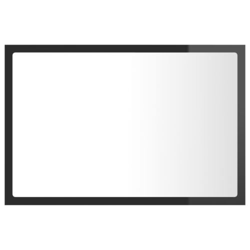 LED Bathroom Mirror High Gloss Grey 60x8.5x37cm Acrylic - Image 4