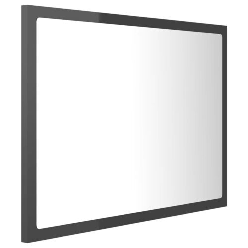 LED Bathroom Mirror High Gloss Grey 60x8.5x37cm Acrylic - Image 5