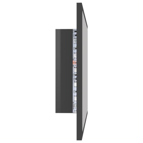 LED Bathroom Mirror High Gloss Grey 60x8.5x37cm Acrylic - Image 6