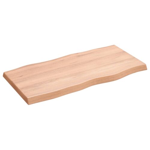 Table Top Light Brown 80x40x(2-4)cm Treated Solid Wood DIY Desk Panel Board - Image 2