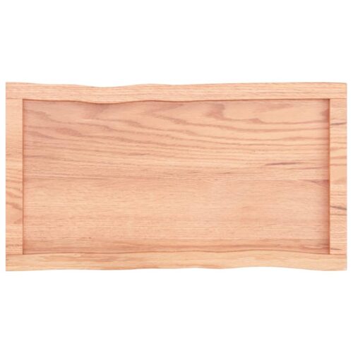 Table Top Light Brown 80x40x(2-4)cm Treated Solid Wood DIY Desk Panel Board - Image 3