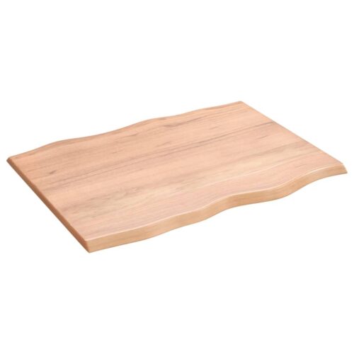 Table Top Light Brown 80x60x2cm Treated Solid Wood Oak DIY Desk Panel Board - Image 2