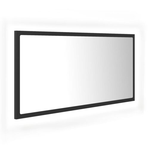 LED Bathroom Mirror Grey 90x8.5x37cm Acrylic - Image 2