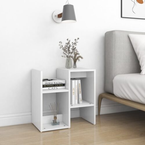 Bedside Cabinet White 50x30x51.5cm Engineered Wood - Image 3