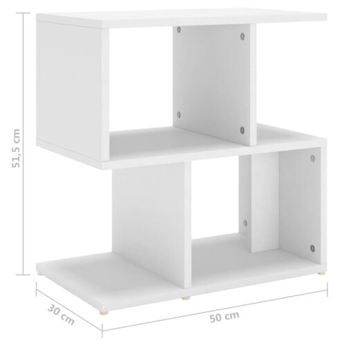Bedside Cabinet White 50x30x51.5cm Engineered Wood - Image 7