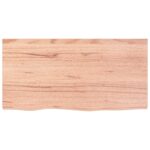 Table Top Light Brown 80x40x4cm Treated Solid Wood Oak DIY Desk Panel Board