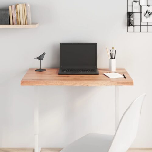 Table Top Light Brown 80x40x4cm Treated Solid Wood Oak DIY Desk Panel Board - Image 9