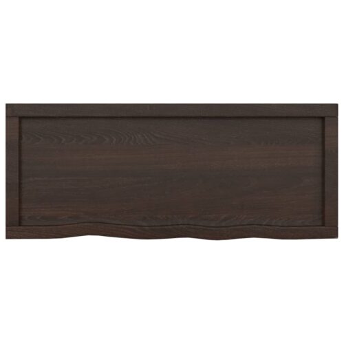 Table Top Dark Brown 100x40x4cm Treated Solid Wood Oak DIY Desk Panel Board - Image 4