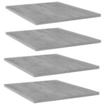 Bookshelf Boards 4pcs Concrete Grey 40x50x1.5cm Engineered Wood