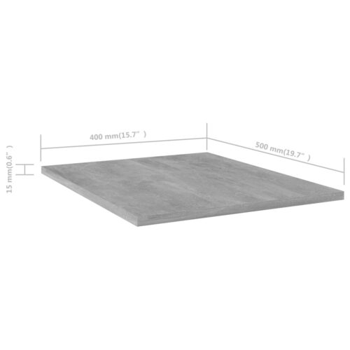 Bookshelf Boards 4pcs Concrete Grey 40x50x1.5cm Engineered Wood - Image 5