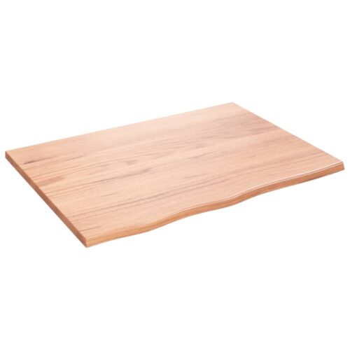 Table Top Light Brown 80x60x2cm Treated Solid Wood Oak DIY Desk Panel Board