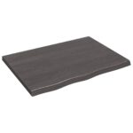 Table Top Dark Brown 80x60x4cm Treated Solid Wood Oak DIY Desk Panel Board