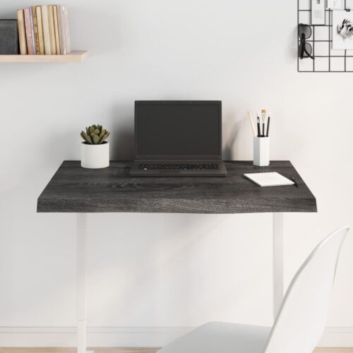 Table Top Dark Brown 80x60x4cm Treated Solid Wood Oak DIY Desk Panel Board - Image 9