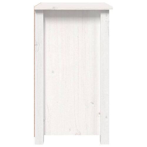 Pine Wood Bedside Table Drawer Storage Side Cabinet Bedroom Nightstand White - Image 5