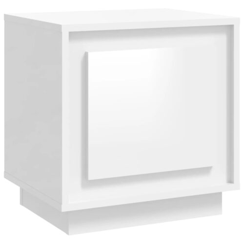 Bedside Cabinet High Gloss White 44x35x45cm Engineered Wood - Image 2