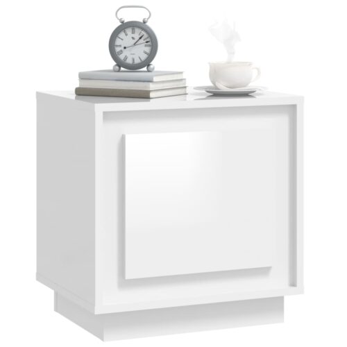 Bedside Cabinet High Gloss White 44x35x45cm Engineered Wood - Image 4