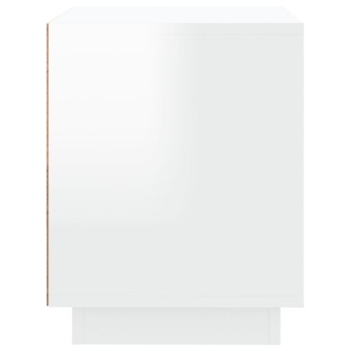 Bedside Cabinet High Gloss White 44x35x45cm Engineered Wood - Image 8