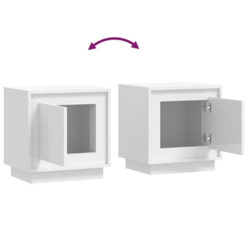 Bedside Cabinet High Gloss White 44x35x45cm Engineered Wood - Image 9