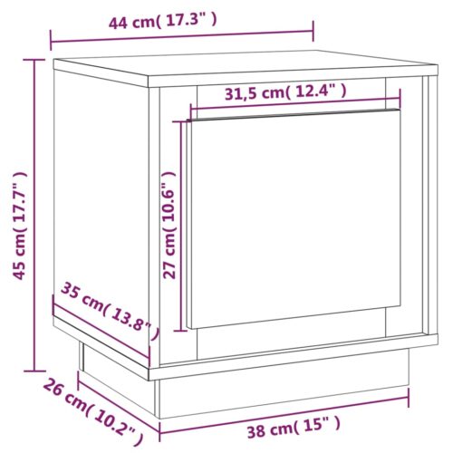 Bedside Cabinet High Gloss White 44x35x45cm Engineered Wood - Image 11