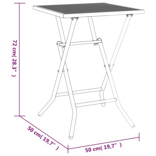 Folding Garden Table Anthracite 50x50x72cm Steel Mesh - Image 9
