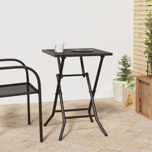 Folding Garden Table Anthracite 50x50x72cm Steel Mesh - Image 10