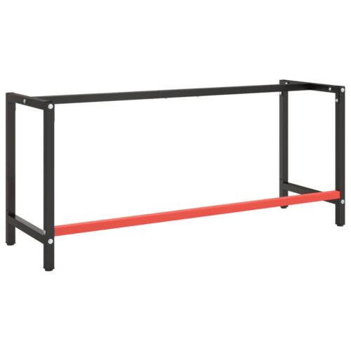 Work Bench Frame Matte Black Matte Red 180x57x79cm Metal - Image 3