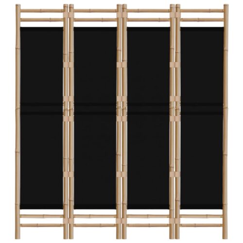 Folding 4-Panel Room Divider 160cm Bamboo Canvas - Image 4