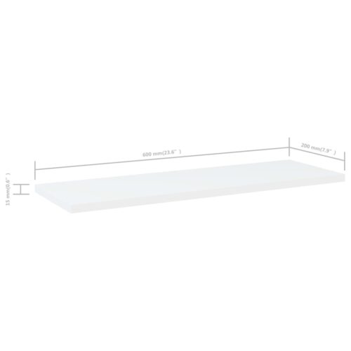 Bookshelf Boards 8pcs White 60x20x1.5cm Engineered Wood - Image 5