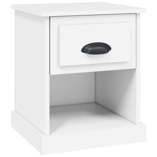 Bedside Cabinet White 39x39x47.5cm Engineered Wood - Image 2