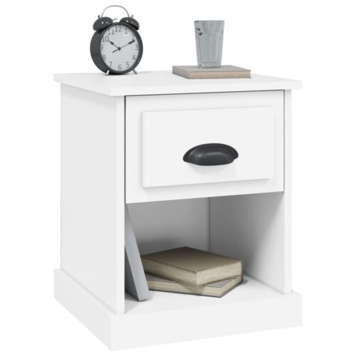Bedside Cabinet White 39x39x47.5cm Engineered Wood - Image 4