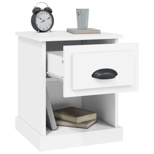 Bedside Cabinet White 39x39x47.5cm Engineered Wood - Image 5